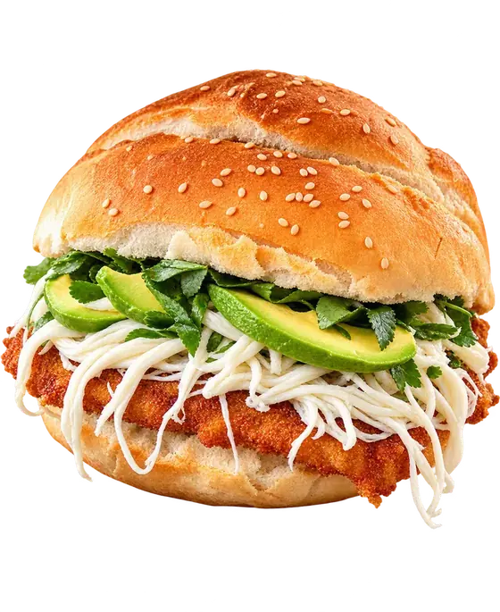 Cemita de milanesa de pollo